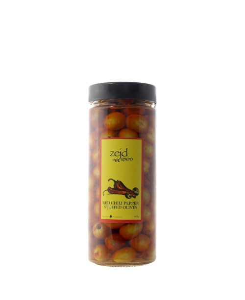 Red Chili Pepper Stuffed Olives